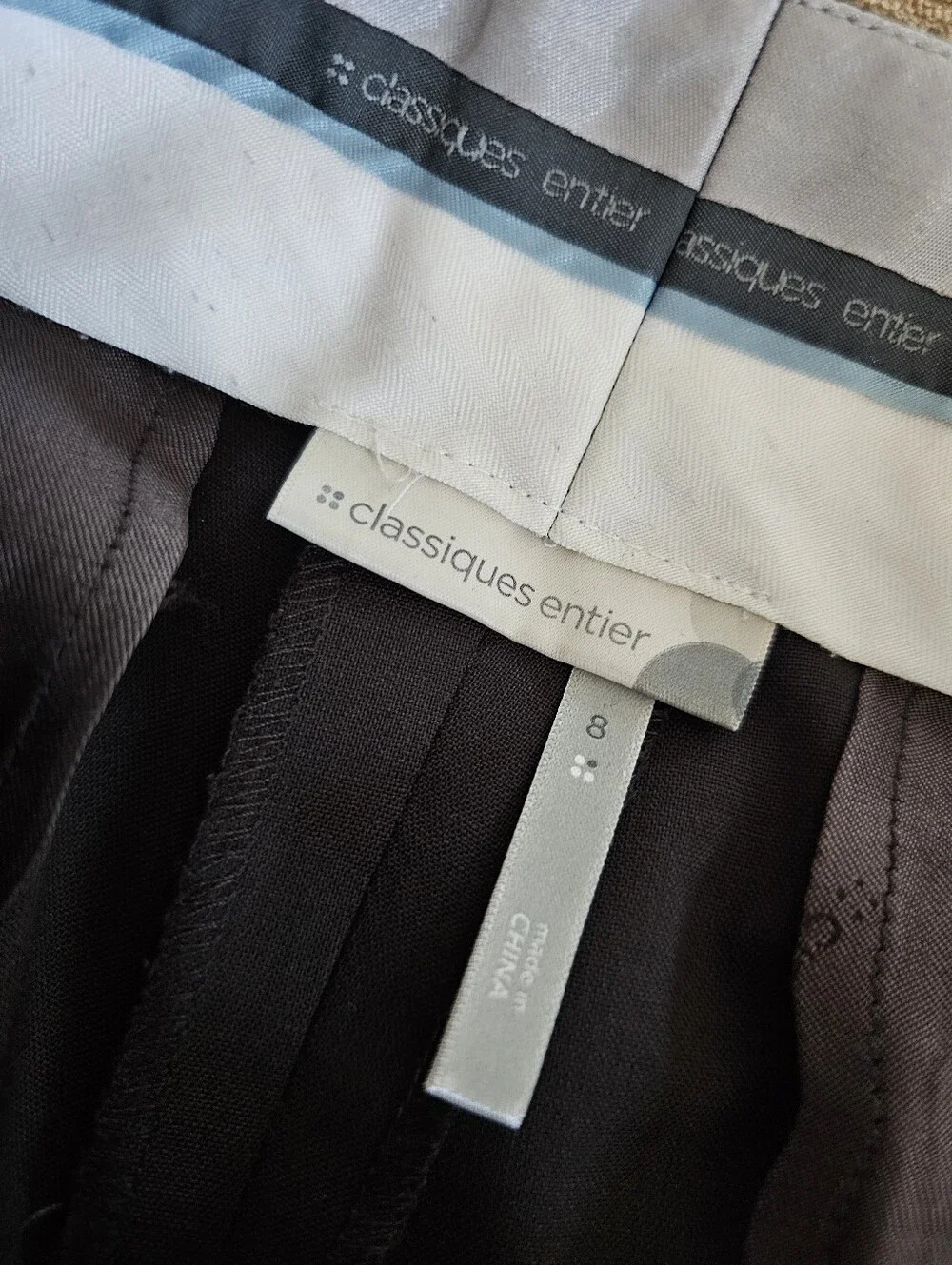 Wide-Leg Brown Dress Pants with Front Pleats - Picture 6 of 13